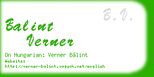 balint verner business card