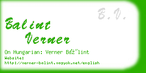 balint verner business card